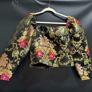 Embroidered Organza Off The Shoulder Top